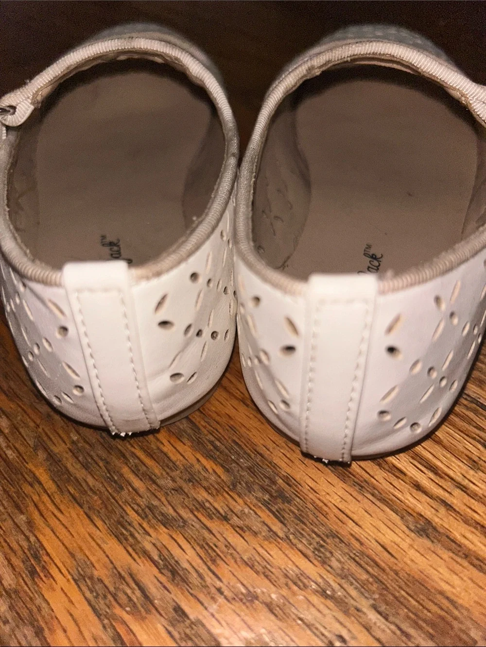 Cat & Jack White Girls' Perforated Mary Jane Shoes